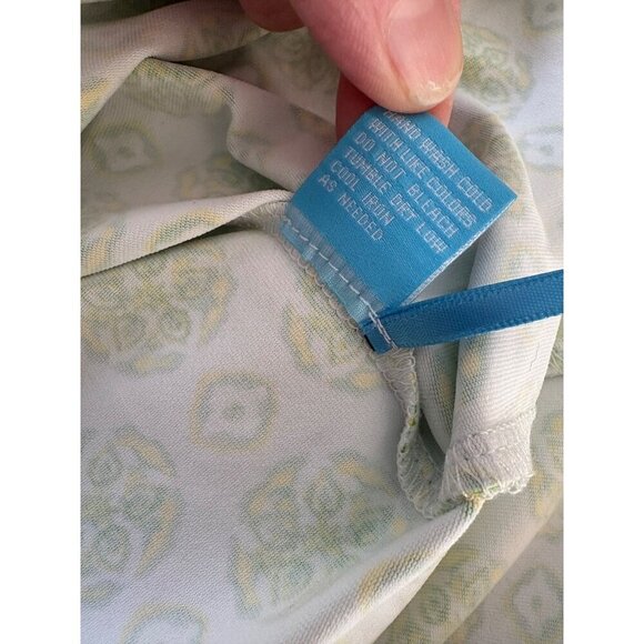 J. McLaughlin Short Sleeve Spring Catalina Cloth Dress Blue Green Print Size XS - Picture 11 of 11